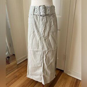 No Boundaries Gray Maxi Skirt with Belt